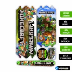 Adesivos Minecraft Para Bike Bicicleta Infantil 🚲 Aro 12 a 24 | Kit Completo Personalizado! - Alta qualidade!
