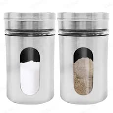 Kit 2 Saleiro Pimenteiro Porta Temperos Em Aço Inox Gourmet