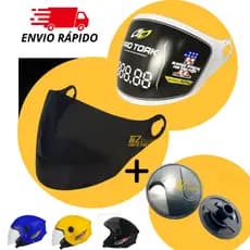 Viseira capacete aberto new liberty 3 preta fume cristal pro tork