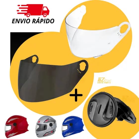 Viseira New Liberty 4 e R8 Fumê / Cristal Botão Reparo  - Pro Tork
