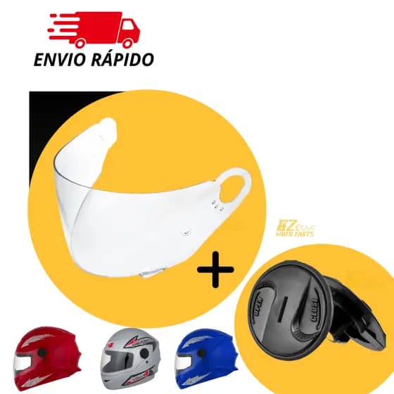 VISEIRA CRISTAL ORIGINAL PRO TORK NEW LIBERTY 4 R8 + REPAROS LATERAIS (1 PAR)
