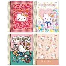 Caderno Universitário 10 Matérias Hello Kitty 160 Folhas 56g Pauta Inteligente A4 Jandaia.