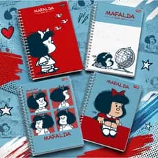 Caderno Médio College 10 Materias Mafalda 160 Folhas 56g Tamanho 175x242mm Jandaia.