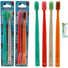 Pack com 2 Escovas de Dente Adulto Cerdas Super Macias com Capa Protetora Guaraná