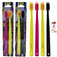 Pack com 2 Escovas de Dente Adulto Cerdas Super Macias com Capa Protetora Bananas