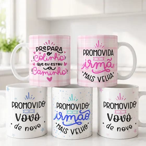 Caneca Personalizada Presente Irmã Irmão Mais Velho Xícara 325ml Porcelana