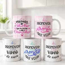 Caneca Personalizada Presente Irmã Irmão Mais Velho Xícara 325ml Porcelana