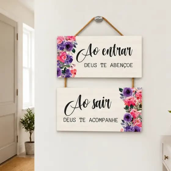 Placa decorativa com frases motivacionais Mdf 10x20cm decoração casa