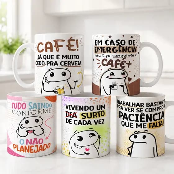Caneca personalizada flork xícara presente cerâmica café chá 325ml