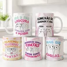 Caneca Personalizada Flork Amiga Presente Feminino Amizade  Xícara Porcelana 325ml