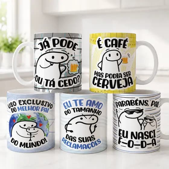 Caneca personalizada presente para homem pai flork xícara cerâmica dia dos pais 325ml