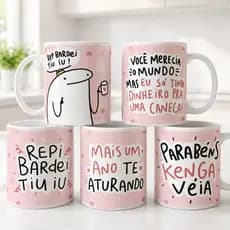 Caneca Personalizada Presente Flork Aniversário Xícara Porcelana Feminino Amiga 325ml