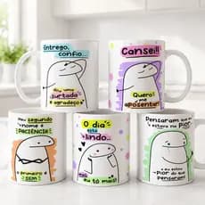 Caneca Personalizada Flork Meme Xícara Cerâmica 325ml Presente Criativo Café Chá
