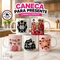 Caneca Personalizada BTS K-pop | Porcelana 325ml | Presente Criativo Army