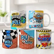 Caneca personalizada pai xícara presente criativo porcelana premium 325ml