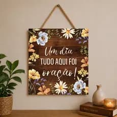 Placa Decorativa Com Corda 18X18 Decoração Casa