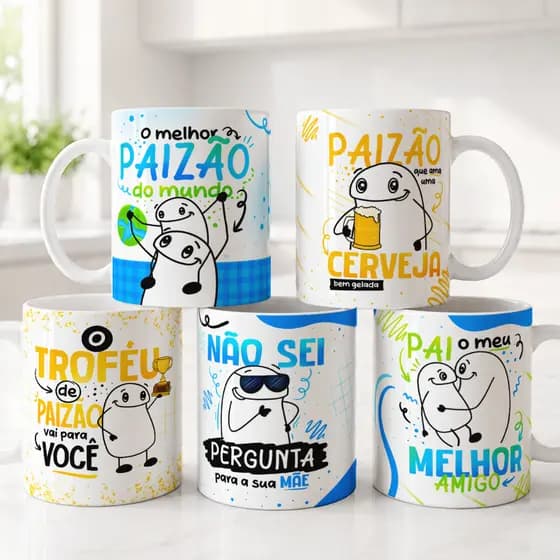 Caneca Personalizada Pai Flork Cerâmica 325ml Presente Dia dos Pais