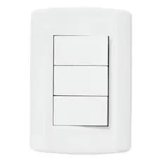 Interruptor 3 Teclas Paralelo (Three Way) 4x2 Branco ABS Premium 16A