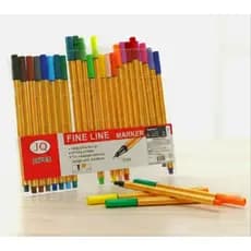 Fine Line - Kits c/ 12/24/36/48 Canetas Amarelas Ponta Fina 0.4 mm