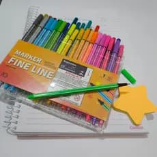 Kit 6/12/24/36/48 Canetas Coloridas Fine Line Ponta Fina 0.4mm 1° Linha