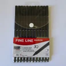 Fine Line Preta - Canetas  c/ 6 ou 12 Unidades Ponta Super Fina 0.4mm Traço Fino e Preciso