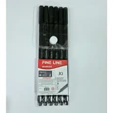 Caneta Preta Fine Line Ponta Fina 0.4mm 06 unidades