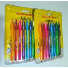 Canetas Coloridas Esferográficas JetLux Kit 8 Cores