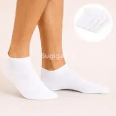 Kit até 6 Pares de Meias Brancas Soquete Masculina Feminina Unissex