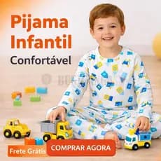 Pijama Infantil Menino 100% Algodão 02 ao 10 Confortável Macio com  Estampas Divertidas