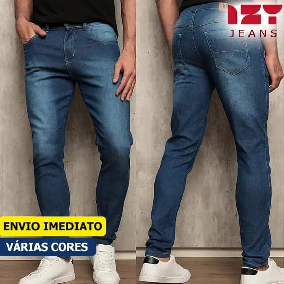 Calça Jeans Masculina 36 ao 48 Casual Elastano Alta Qualidade Tradicional Calça Básica Super Confort