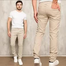 Calça Masculina Alfaiataria Slim 36 ao 48 Sarja Adulto Ajustável Bolso Elastano Alta Qualidade FIT