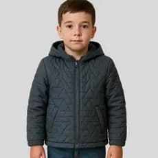 Jaqueta Puffer Zíper Bobojaco Infantil Menino Corta Vento