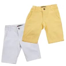 Kit 2 Bermudas Infantil/Juvenil Alfaiataria Sarja Masculino/Menino