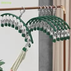 bbbrtop Cabide De Secagem De Roupas De Aço Inoxidável Metal À Prova D'água Ra 10 Clipes Gancho Lavanderia Airer Roupa In