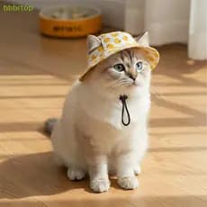 bbbrtop Chapéu De Sol De Verão Para Gatos De Estimação Pescador Com Proteção UV Gatinhos Ajustável E Leve Uso Ao Ar Livr