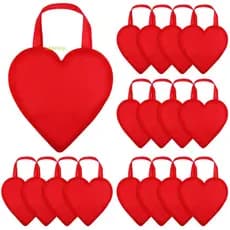 Bbbbrtop 16 Peças Sacos Em Formato De Coração Para O Dia Dos Namorados De Presente Vermelhos Com Alça Bolsa De Ombro Ver