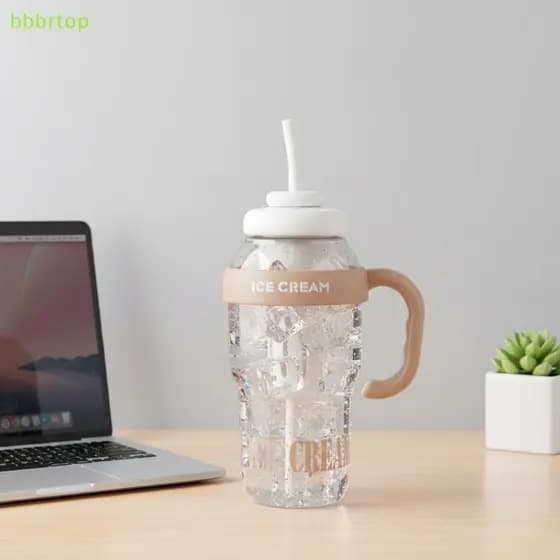 bbbrtop 1300ML Garrafa De Água De Plástico Com Canudo Para Crianças Grande Capacidade Copo Bonito Escola Viagem Ao Ar Li