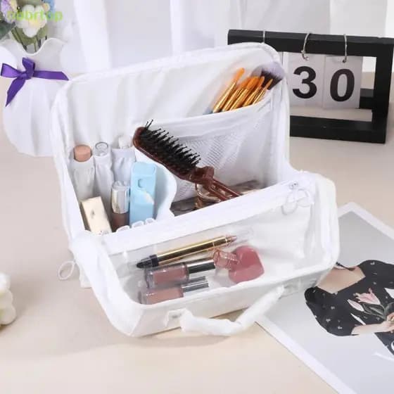 bbbrtop Bolsa Cosmética Portátil De Grande Capacidade Armazenamento De Mesa Vertical De Cosméticos Multifuncional Caneta