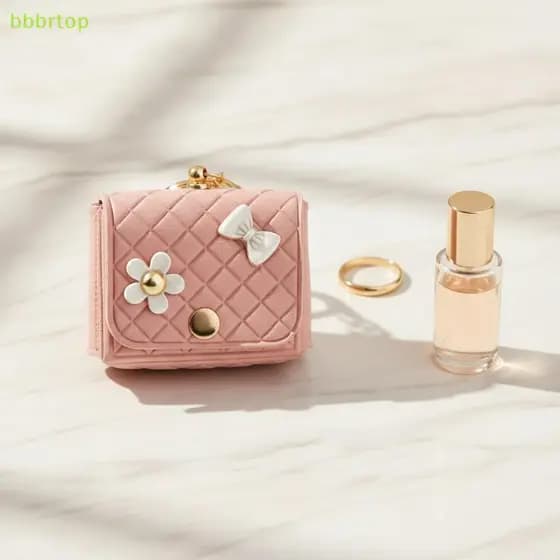 bbbrtop Mini Chaveiro PU Resistente A Arranhões , Bolsa Pequena De Armazenamento Fashion Para Fones De Ouvido Lipsti , P