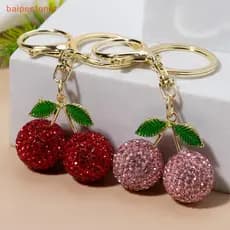 [baipestoner] Luxo Strass Cereja Chaveiro Criativo Requintado Brilhante Saco Pingente Personalizado Charme Presentes De