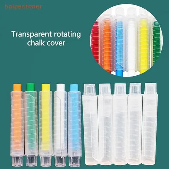 [baipestoner] 5 Peças De Suporte De Giz Transparente Não Tóxico , Capas Para Professores , Escrita , Crianças , Acessóri