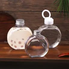 [baipestonwe] 320/500ML Garrafa De Água Redonda Plana Transparente Leite Chá Café Garrafas Portáteis Bebida De Suco PET