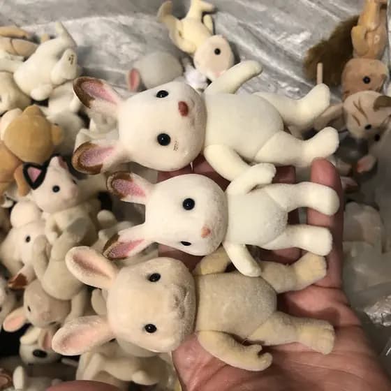 [baipestonop] 1 Peça Figura Animal Da Família Floresta Urso Cachorro Flocado Estatueta Felpuda Modelo Para Crianças Defe