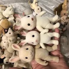 [baipestonop] 1 Peça Figura Animal Da Família Floresta Urso Cachorro Flocado Estatueta Felpuda Modelo Para Crianças Defe