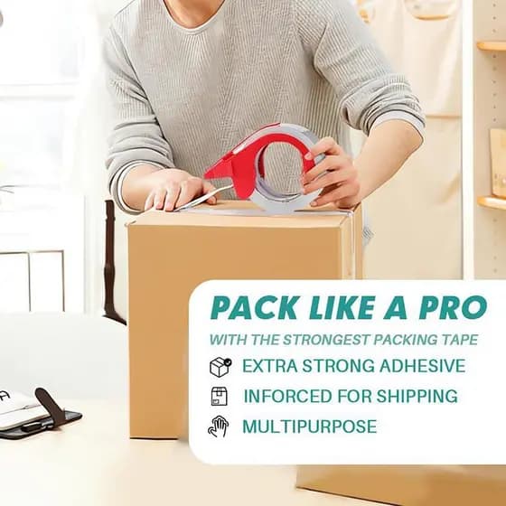 1 Conjunto De Fita Transparente Cortador Resistente Com Dispensador Para Envio De Pintura Clara E Suprimentos Móveis