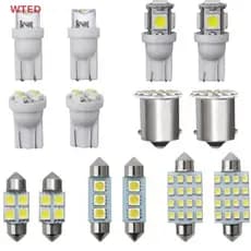 (WTED) Pacote Interior De Leds Para Carro De 14 Peças T10 36mm Kit De Luzes Placa De