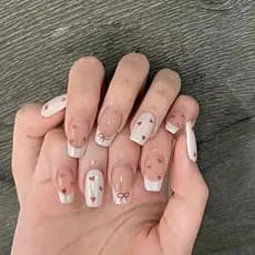 (WHDR) 24 Pcs Press On Nails Rosa Gradiente Unhas Postiças Brilhantes Dedo Artificial Manicure Reutilizáveis