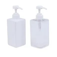 (WHDR) Garrafas De Bomba Recarregáveis De 500ML , Dispensador Branco Transparente De Plástico Para Gel De Banho , Shampo