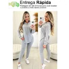 CONJUNTO DE FRIO FEMININO LANZINHA COM CAPUZ
