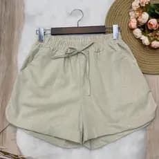 SHORT CURTO FEMININO LINHO ELATICO NA CINTURA